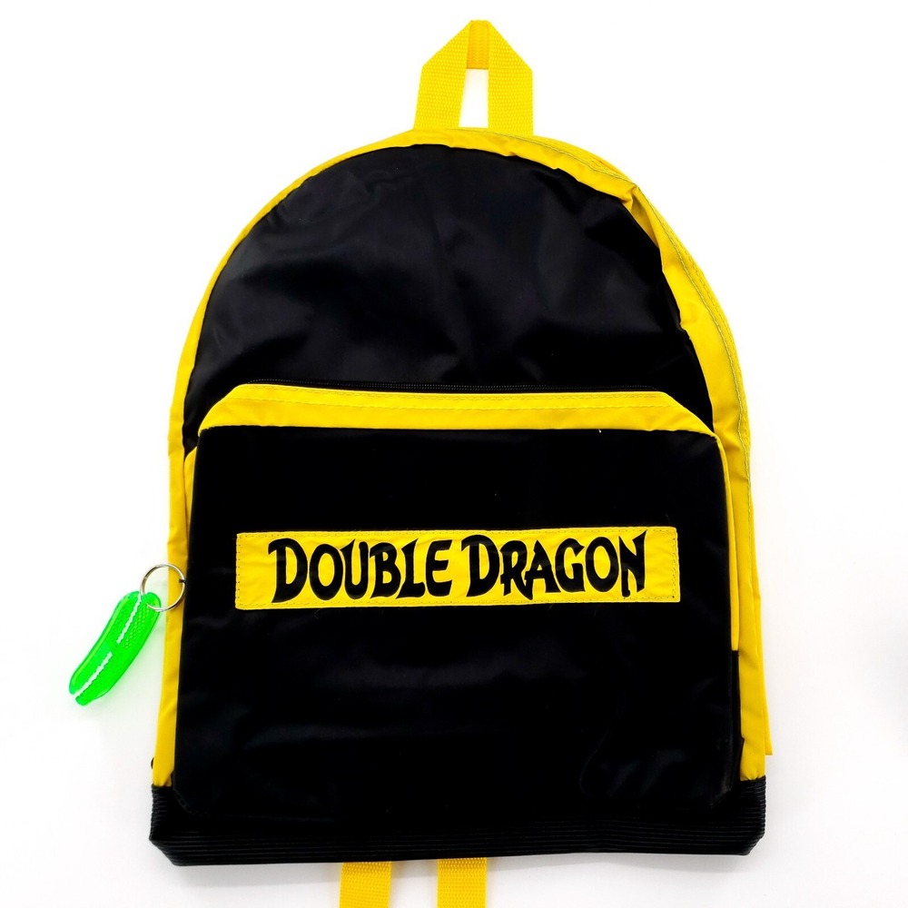 Vintage 1994 Double Dragon Backpack Book Bag Video Game Promo Yellow/Black